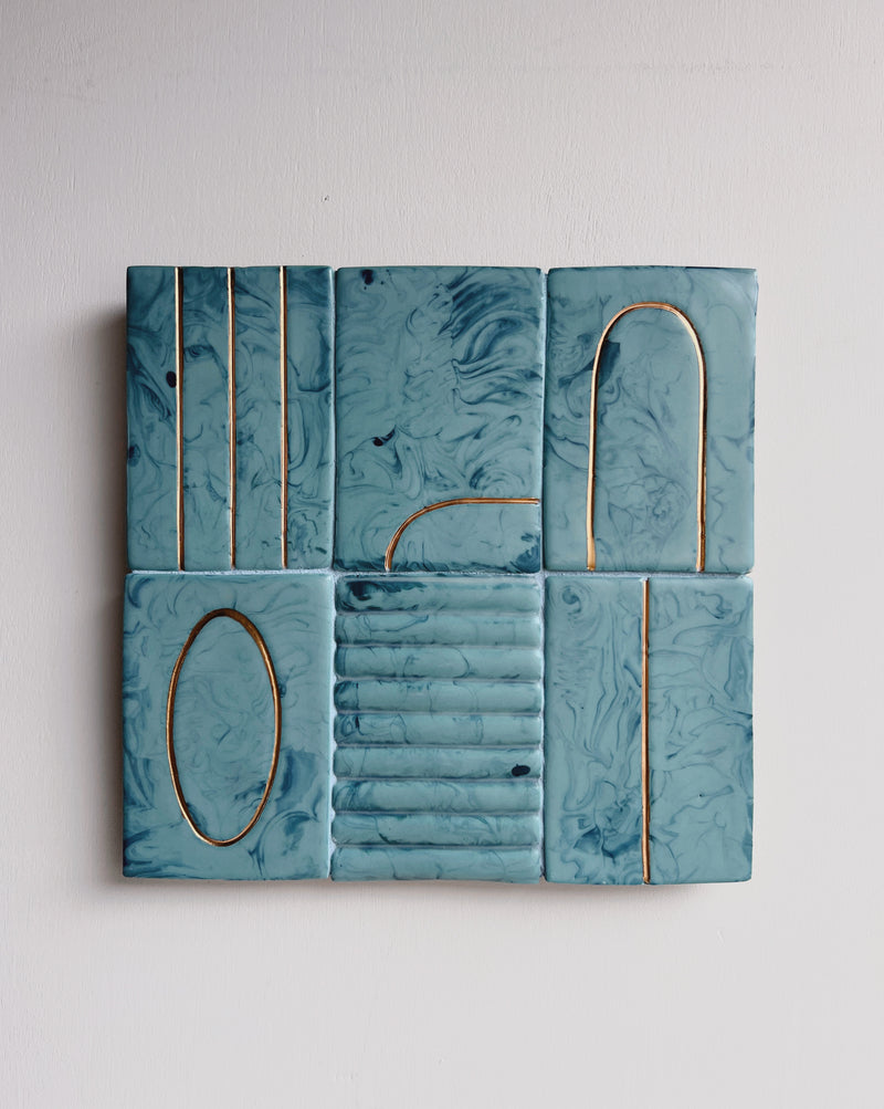 Turquoise Marble Floating Wall Art - 12.5"