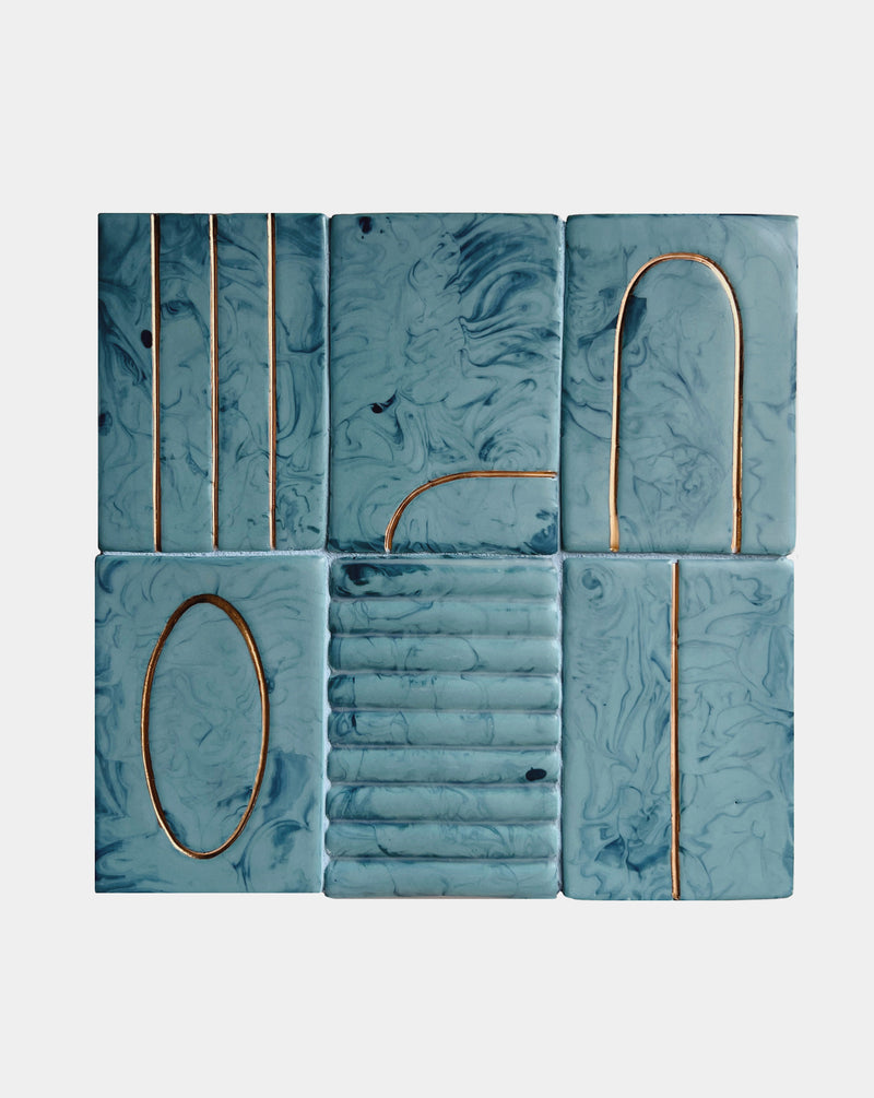 Turquoise Marble Floating Wall Art - 12.5"